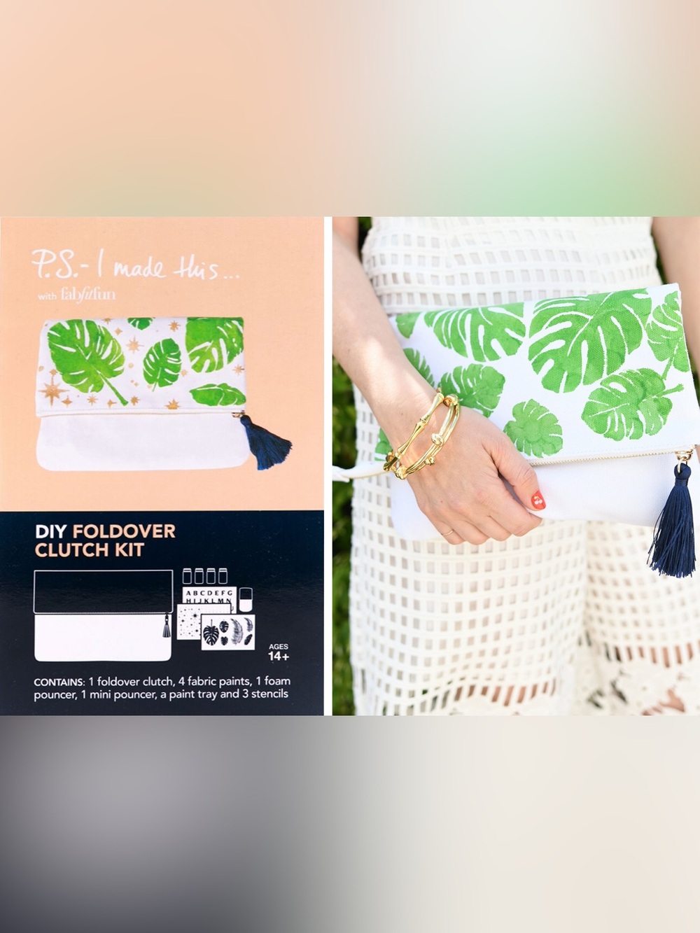 FabFitFun "P.S. - I Made This... DIY Foldover Clutch Kit,"